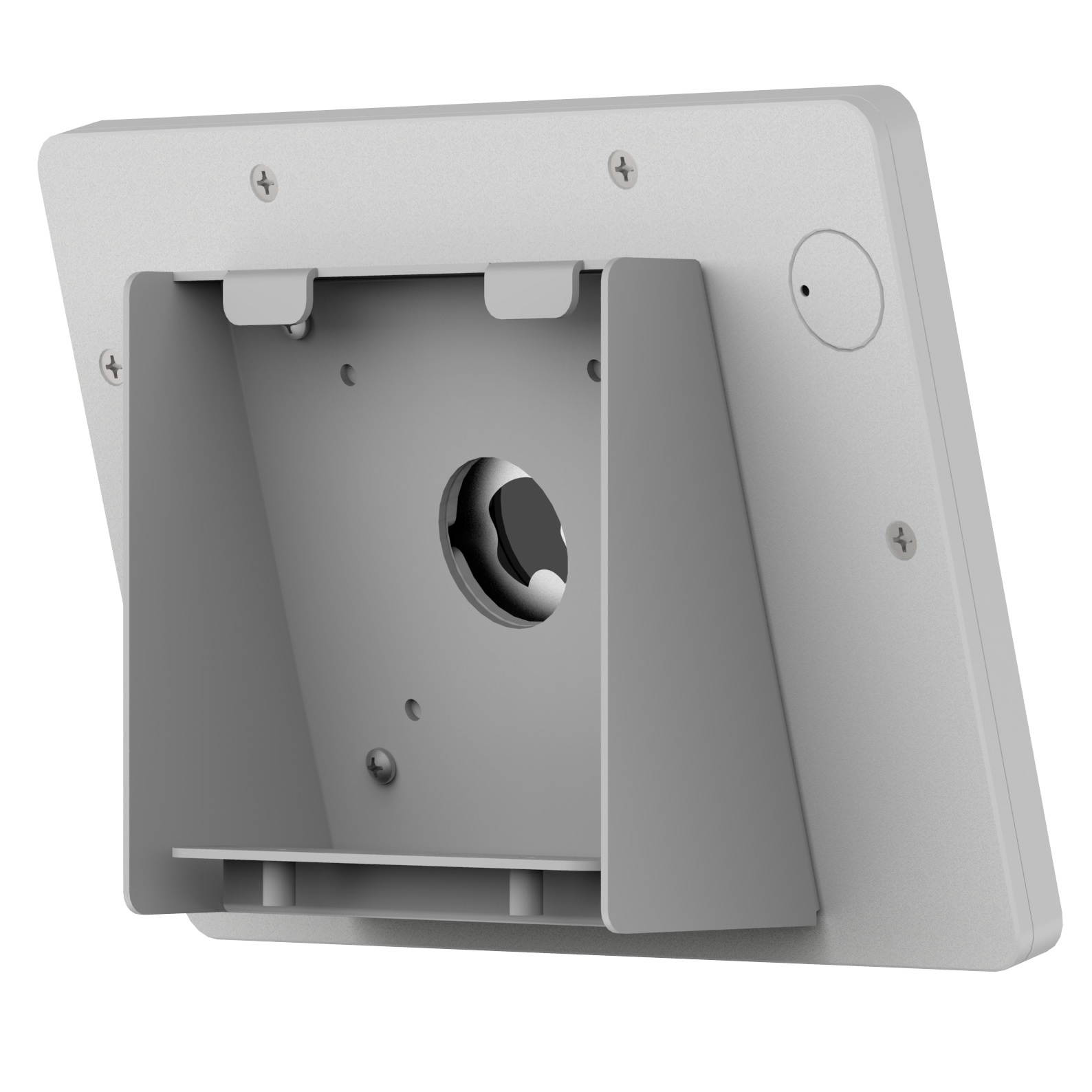 VidaMount Light Grey Home Button Covered Enclosure and Fixed Tilted 15&deg; Wall Mount [Bundle] compatible with iPad Mini 4 & 5