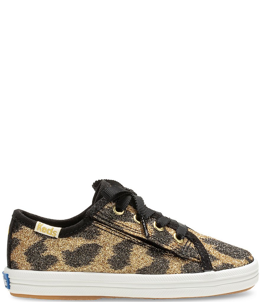 Keds for kate spade new york Girls' Kickstart Jr Leopard Print Glitter Sneaker (Infant)