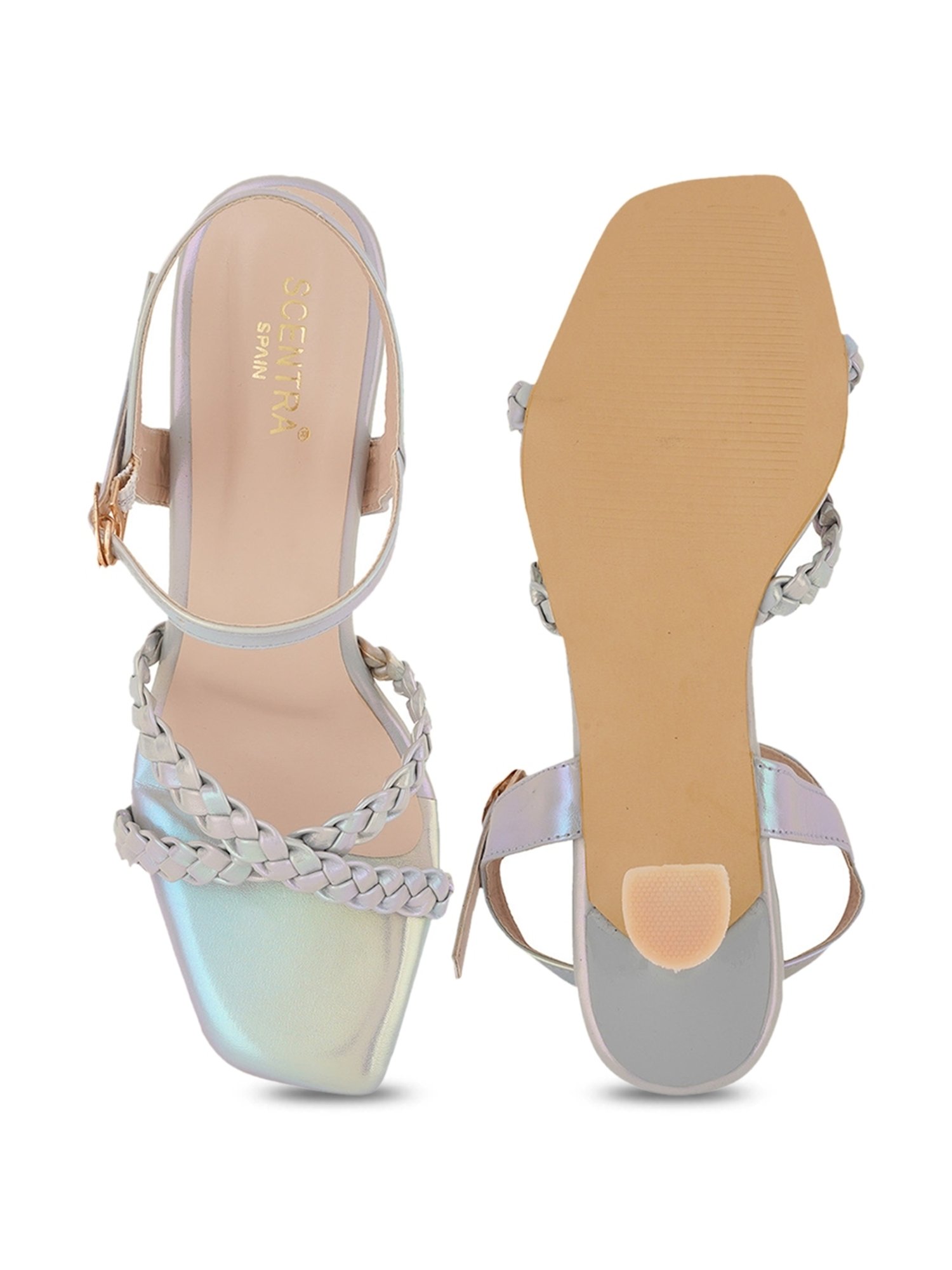 Scentra Women's Sky Blue Ankle Strap Sandals