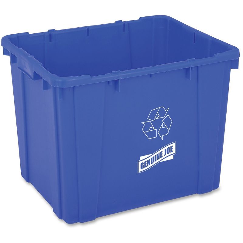 Genuine Joe Recycling Bin Curbside 14 Gal 14.5"x19.5"x15.38" Blue 11582