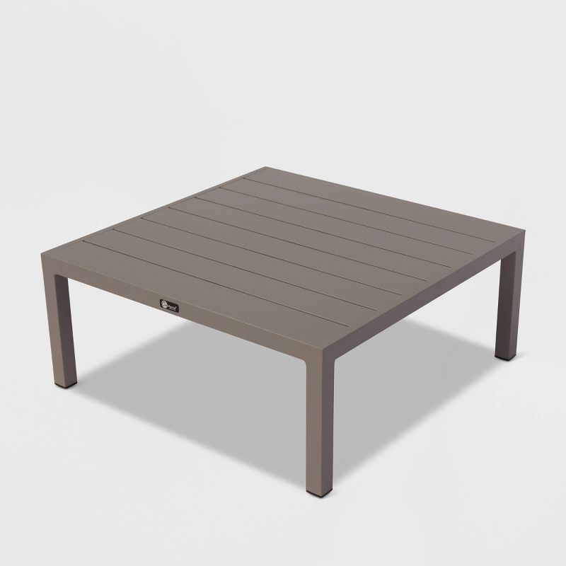 Osborne 4pc Aluminum Outdoor Sectional with Cushions - Silver/Gray - Courtyard Casual