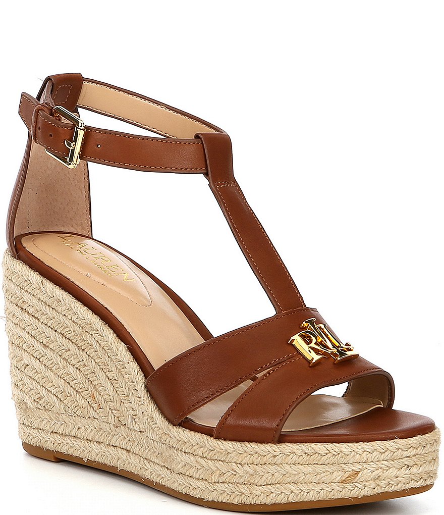 Lauren Ralph Lauren Hale Leather Espadrille Wedges