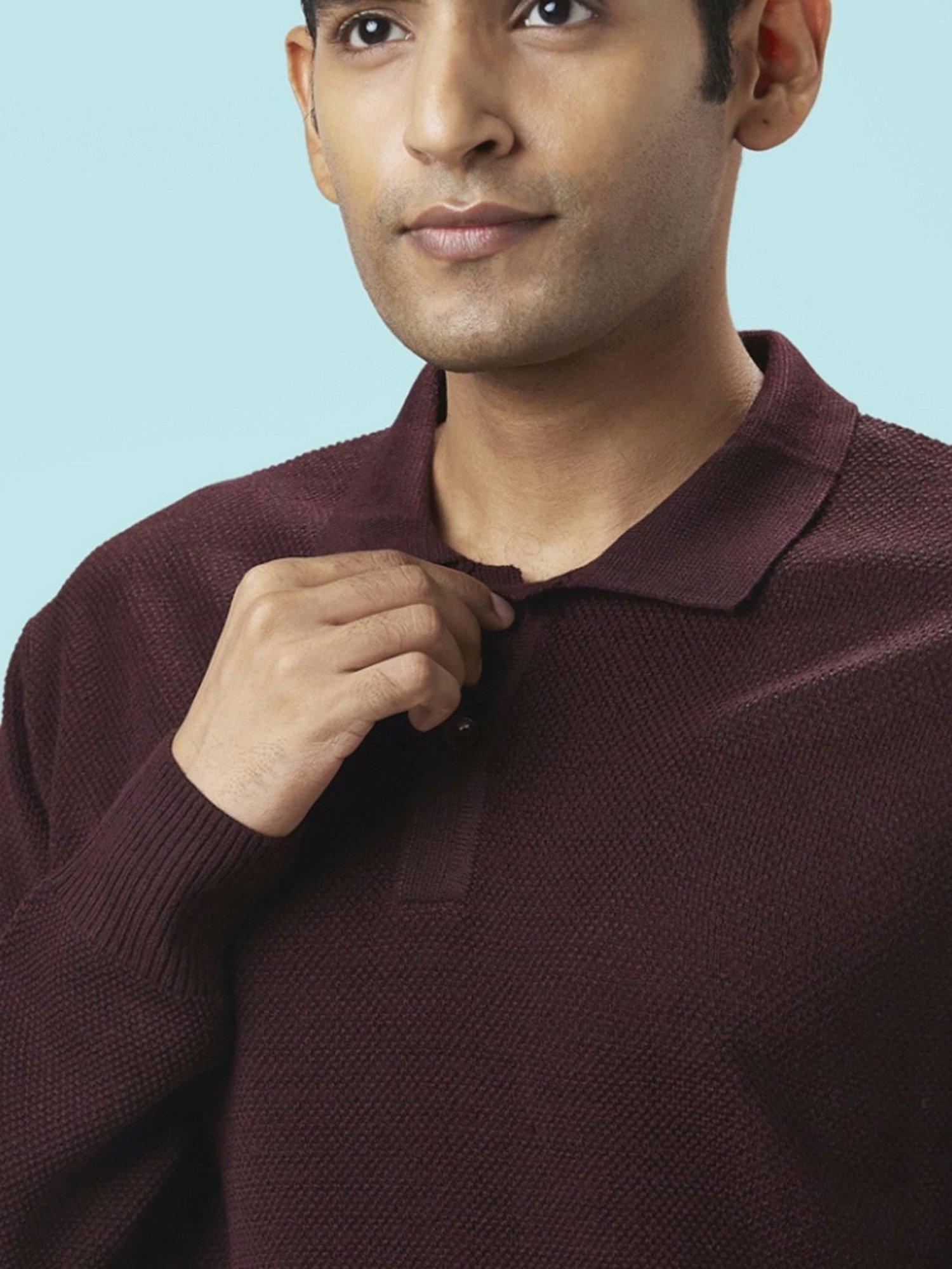 Byford by Pantaloons Wine Regular Fit Sweater