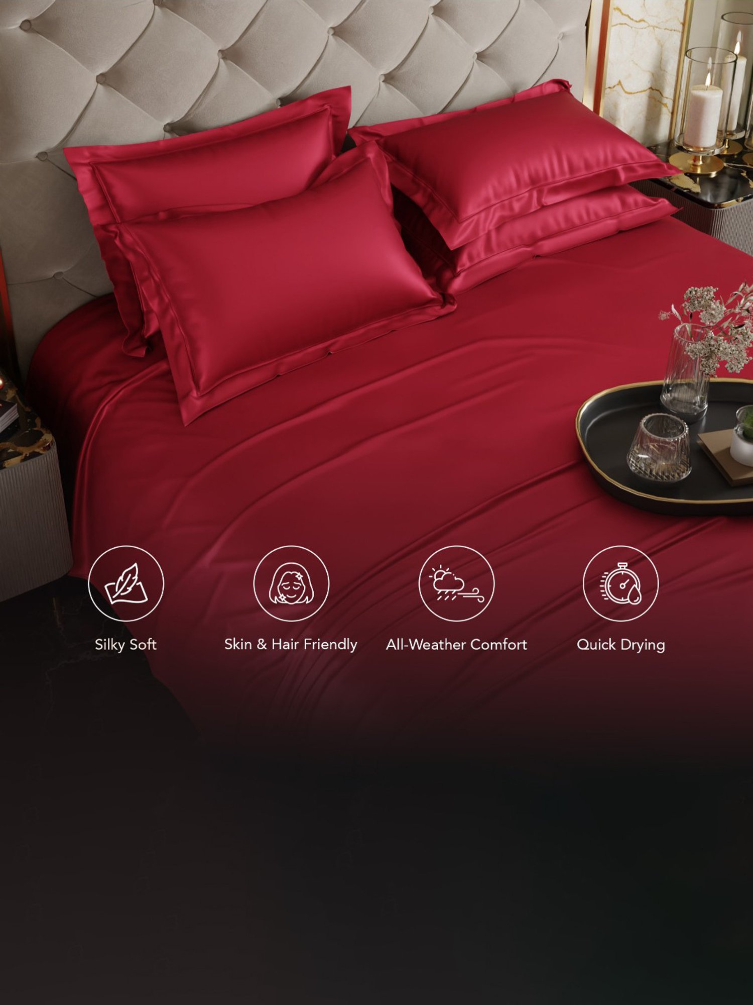 Maspar Blue Cotton 200 TC Reversible Duvet Cover Set