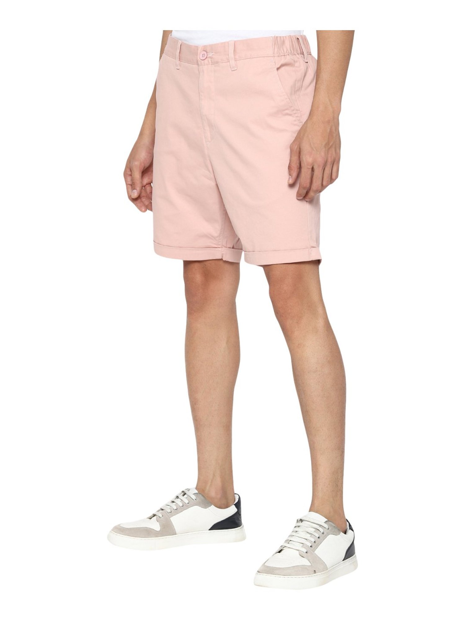 Forever 21 Peach Cotton Regular Fit Shorts