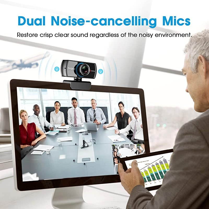 1080P Webcam for Streaming, 920 PC Web Camera Calling Video Recording Cam for Windows Mac Conferencing Gaming Xbox Skype OBS Twitch Xsplit GoReact with Microphone & 100-Degree View Angle