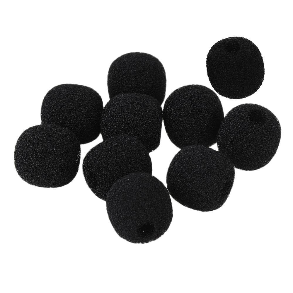 BQLZR Black Loudspeaker Lapel Microphone Wind Shield Mic Sponge Cover EY-M01 Set of 10