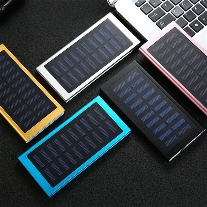 The Lastest Ultra Thin 9mm Solar Power Bank 500000 Mah Ultra High Capacity External Solar Charger Powerbank for All Mobile Phone for Outdoors/camping/explore