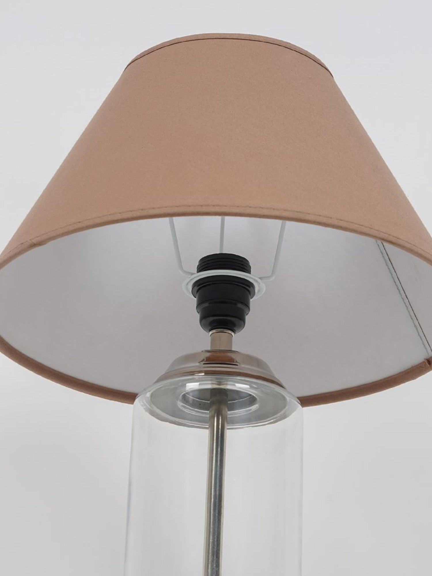 Kapoor Lamp Shades Transparent & Pink Glass Duffield Clear Cotton Shade Table Lamp