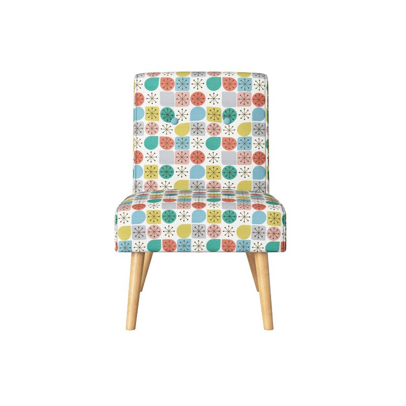 Webster Button Tufted Armless Chair Modern Print Pink Starlight - Handy Living