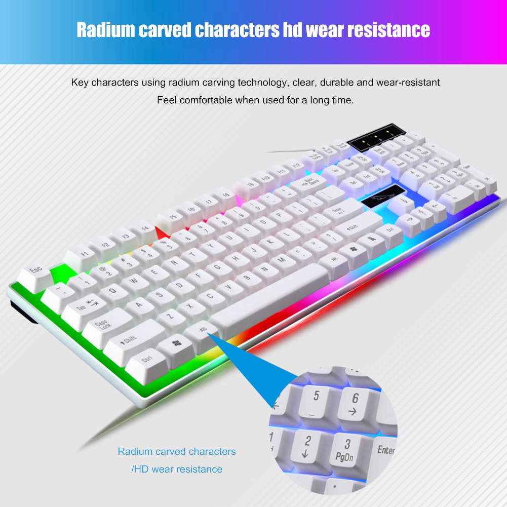 Brightup Wired Gaming Keyboard and Mouse Combo, Led Rainbow Backlit Keyboard Quiet Metal Keyboard & Gaming Mouse for PS5/PS4/Xbox/Pc Gamer/Computer/Laptop