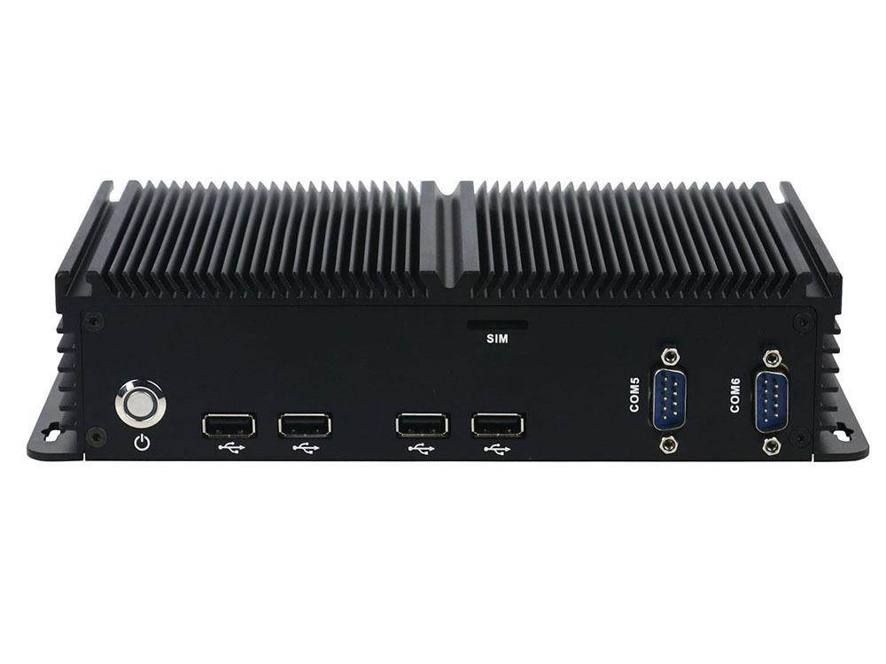 Fanless Industrial PC Rugged Computer IPC Mini PC Windows 10 Pro/ Linux with Intel Quad Core J1900 6 COM Dual LAN 4G RAM 128G SSD Partaker I16