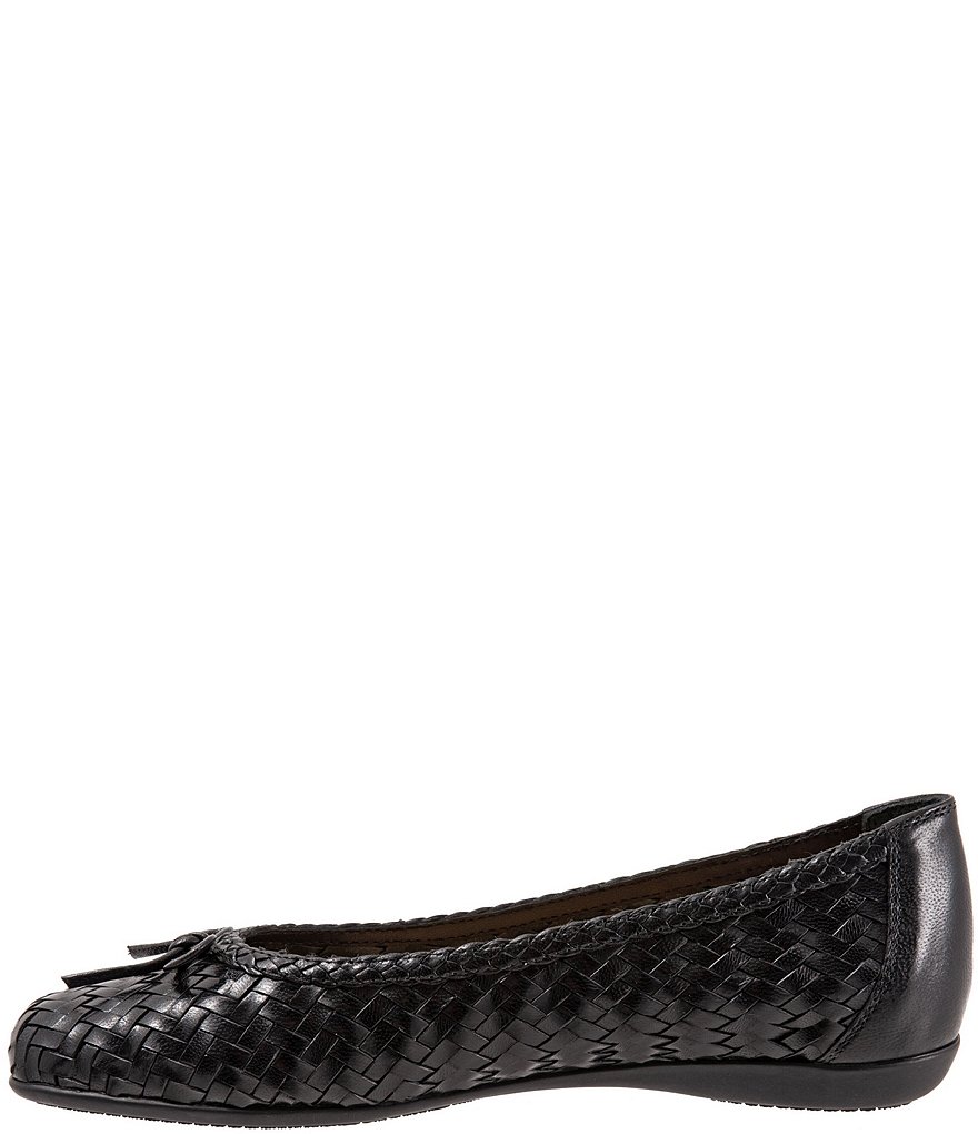 Trotters Gillian Woven Leather Bow Detail Ballet Flats