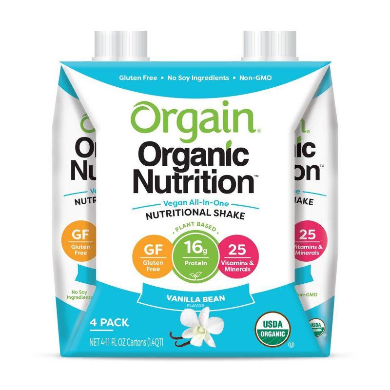 Orgain Organic Vegan Nutritional Shake - Vanilla - 11 fl oz/4ct Bottles