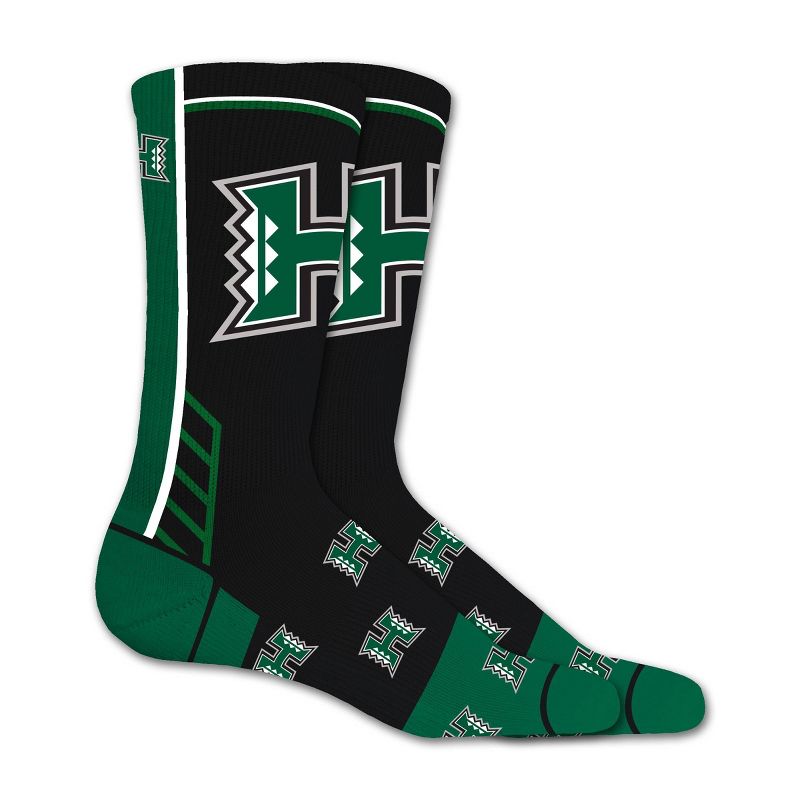 NCAA Hawaii Rainbow Warriors Tailgate Crew Socks 10-13