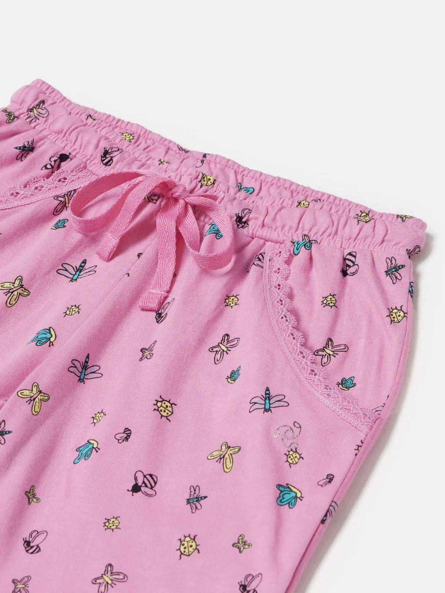 Jockey Kids Pink Cotton Printed Shorts