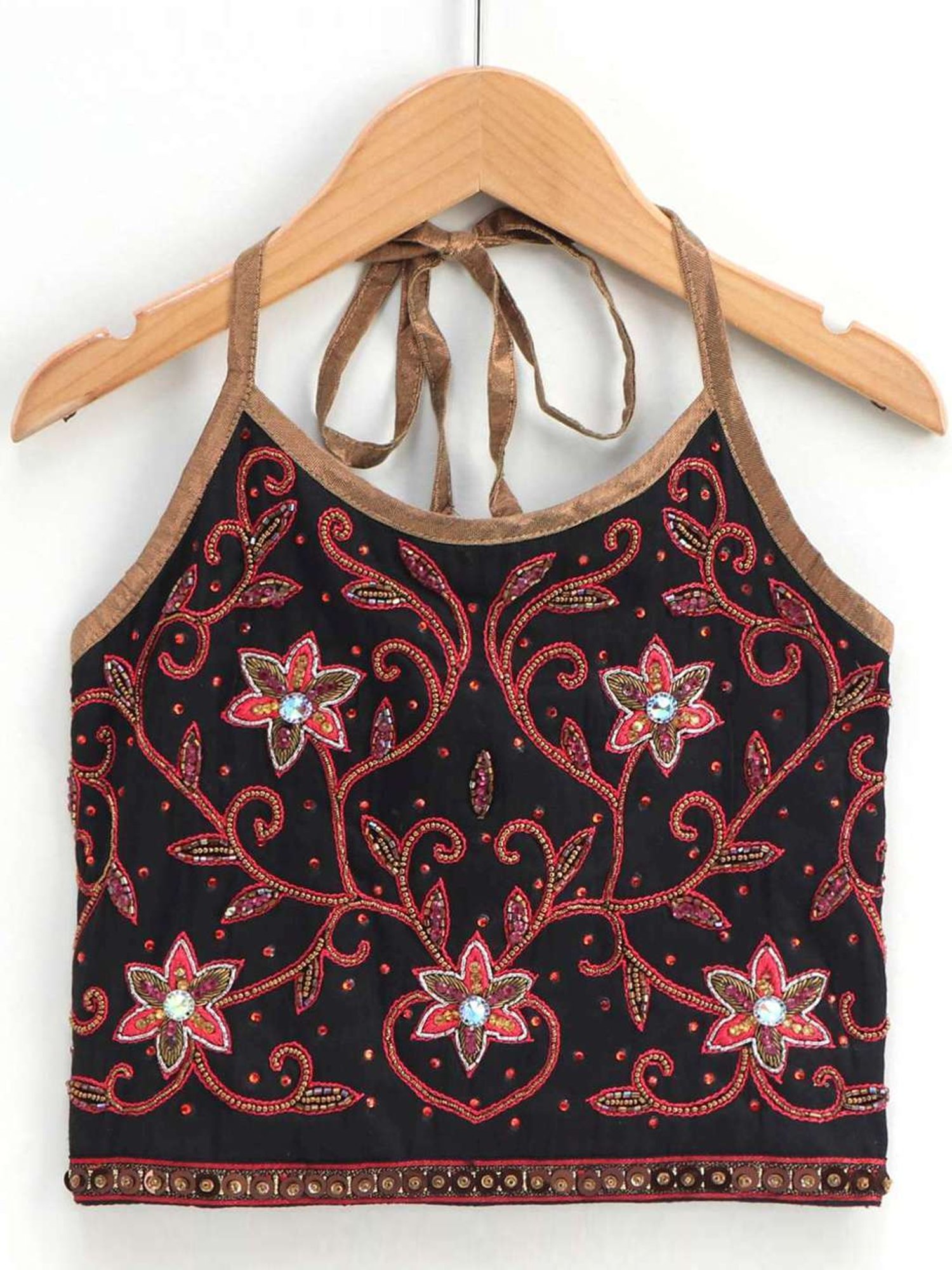 TWISHA Kids Black & Red Embroidered Top Set