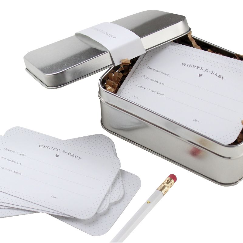 24ct 'Wishes for Baby' Notecards For Baby Shower in Tin