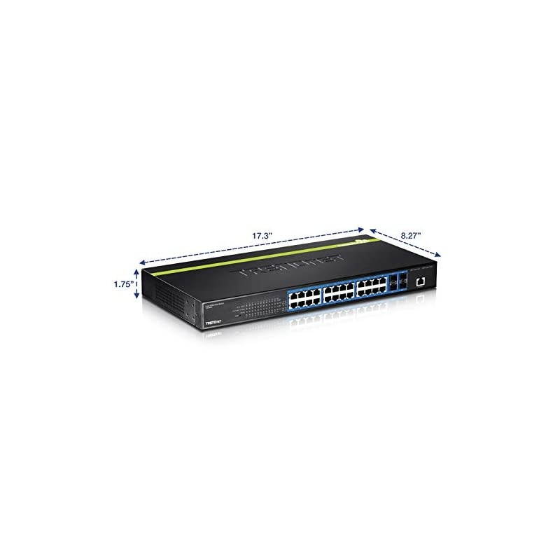 24-Port Gigabit Layer 2 Switch with 4 Shared Mini-GBIC Slots, 48 Gbps Switching Capacity, SNMP, Lifetime Protection, TL2-G244