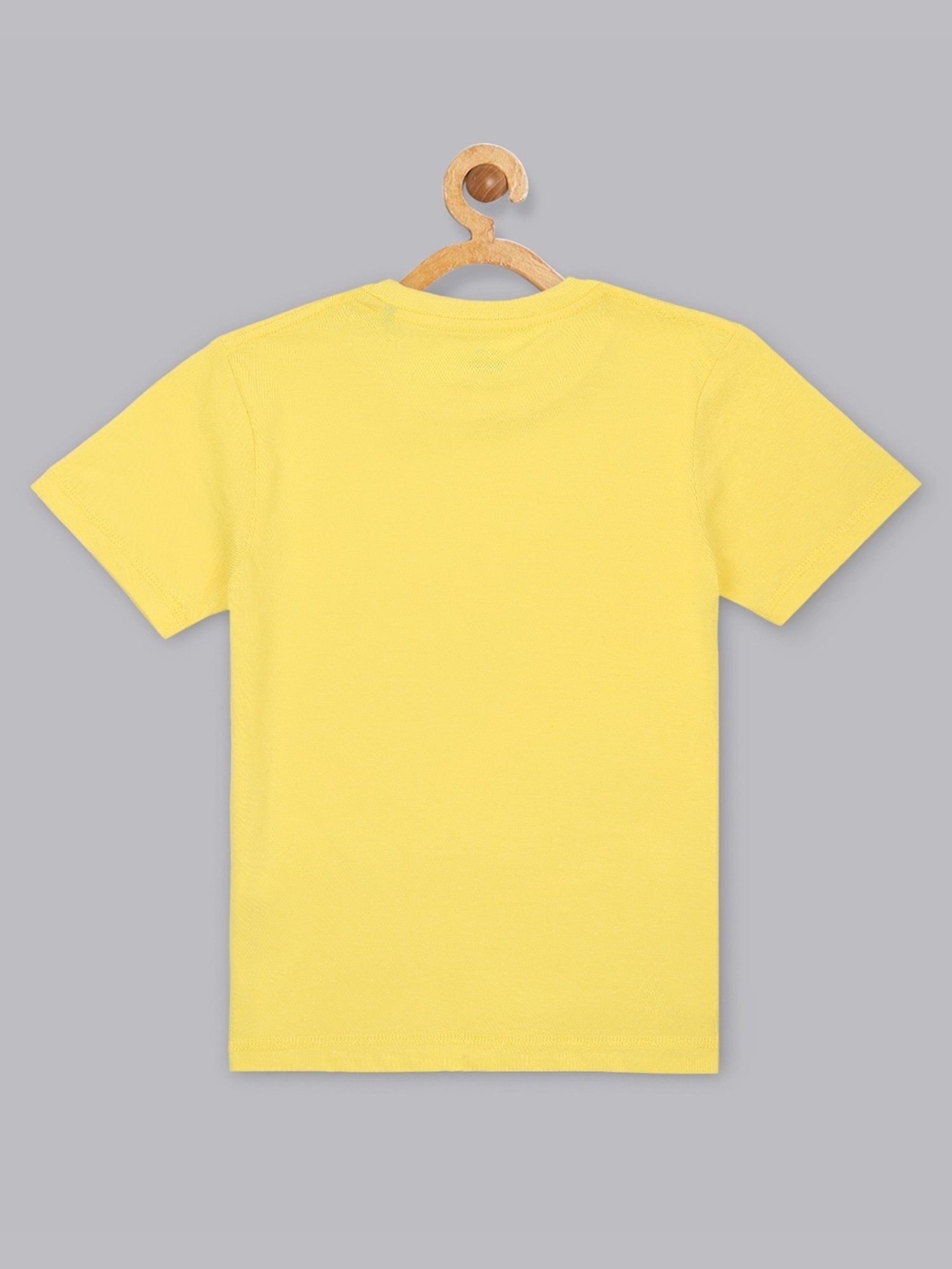 Boysville Yellow Cotton Printed T-Shirt