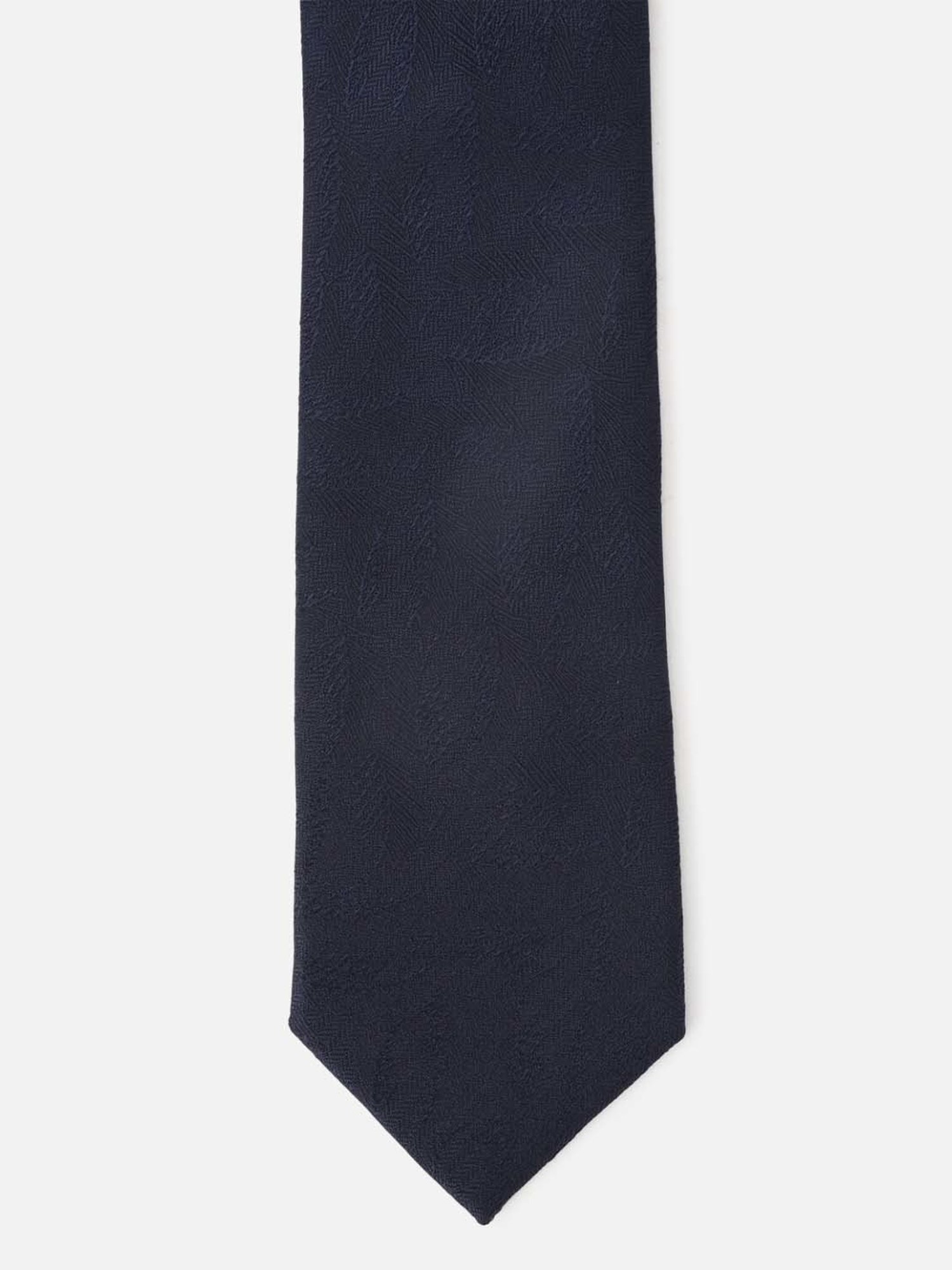 Van Heusen Navy Textured Tie with Pocket Square & Cufflinks