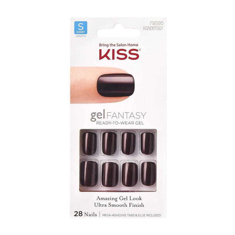 Kiss Gel Nails Ab Fab Burgundy Wine - 28ct