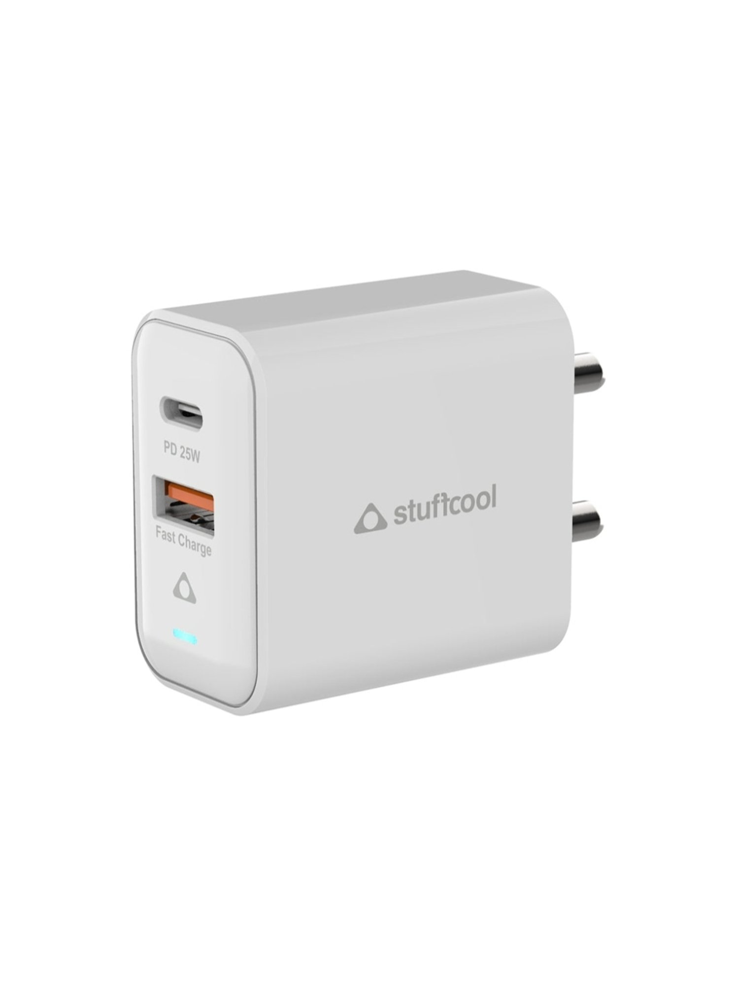 Stuffcool Flow PPS 25W Type-C PD + USB-A Dual Port Wall Charger (White)