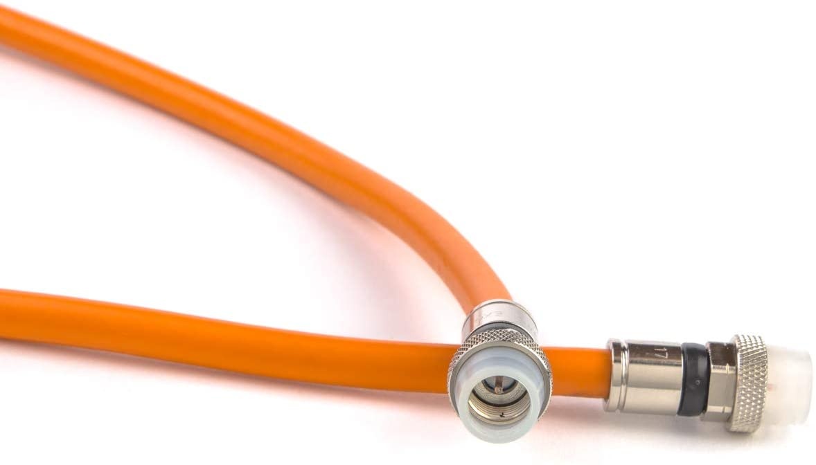 75ft Orange Burial RG6 Digital Coaxial Cable Shielded PVC Jacket FIRE Rated UL CATV RoHS 75 Ohm RG6 Digital Audio Video Coaxial Cable with Premium Metal Compression F-Connectors