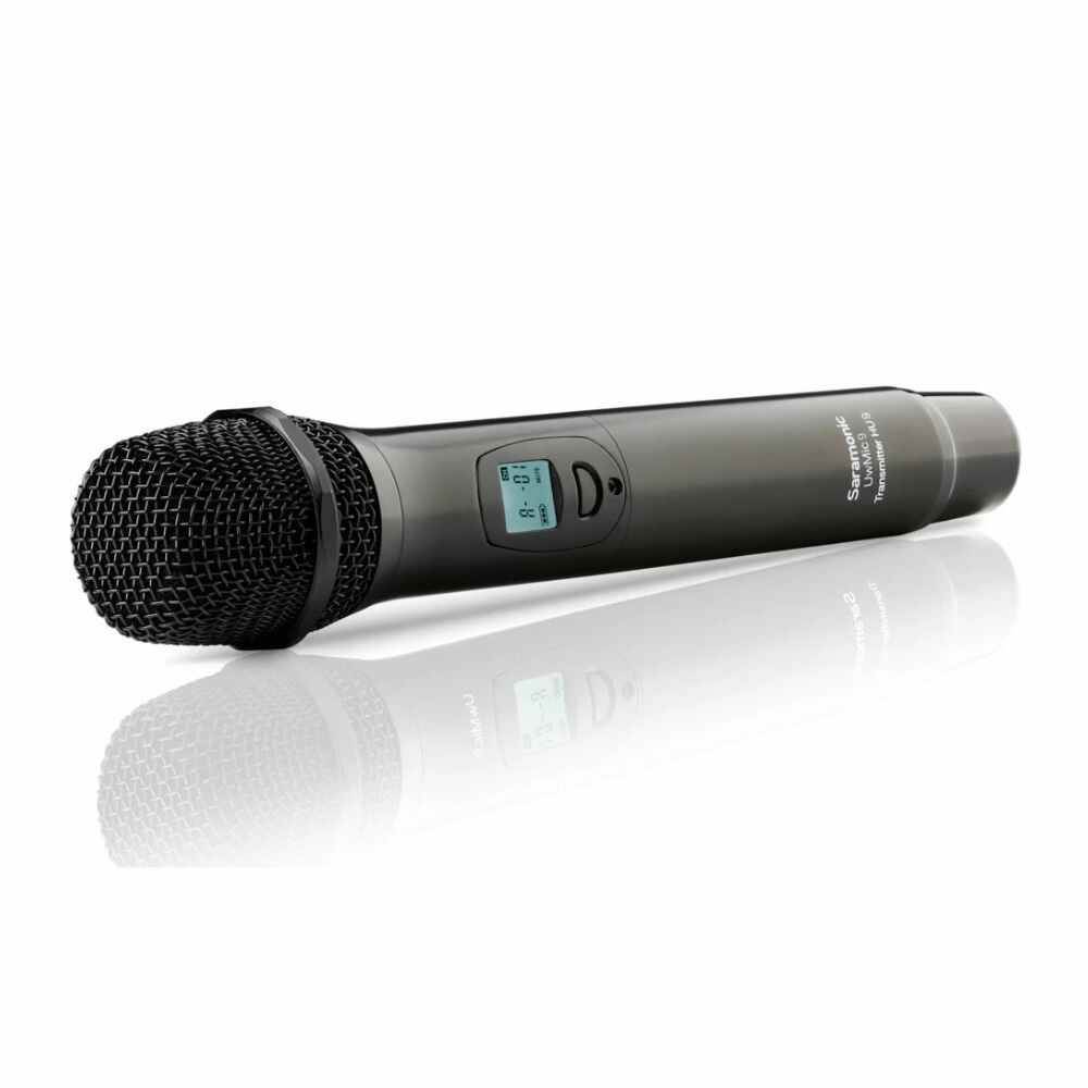 saramonic uwmic9 uhf wireless handheld microphone system with handheld mic with transmitter, receiver unit with camera mount & xlr/3.5mm outputs