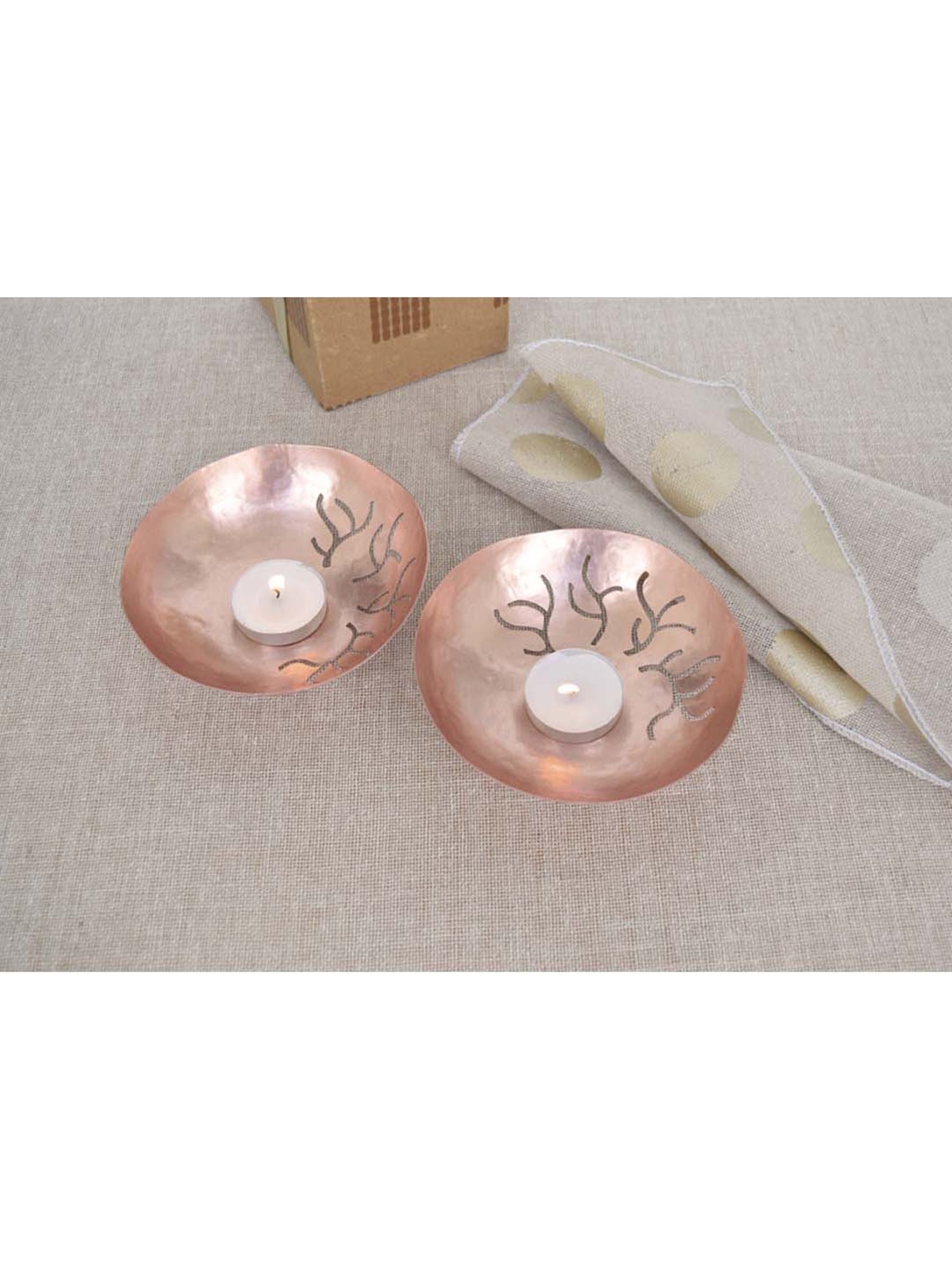 COPPRE Copper Nirvana Tea-Light with Holder - Set of 1