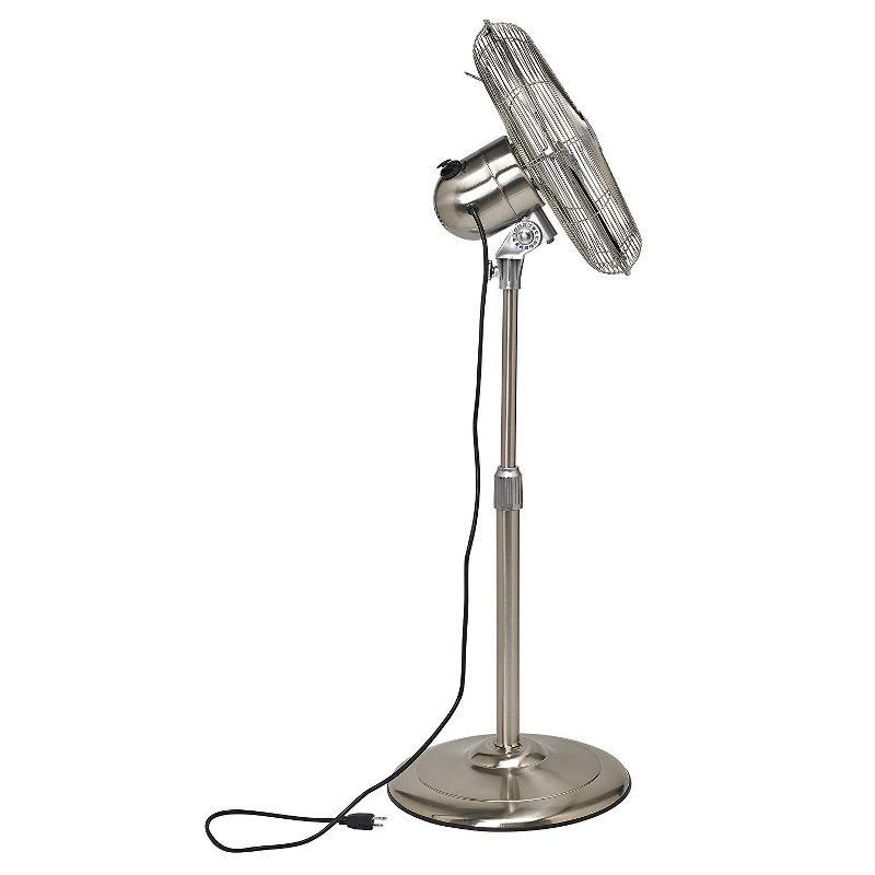 DecoBreeze DBF0439 17 Inch Brushed Stainless Steel Indoor Floor Fan, Silver