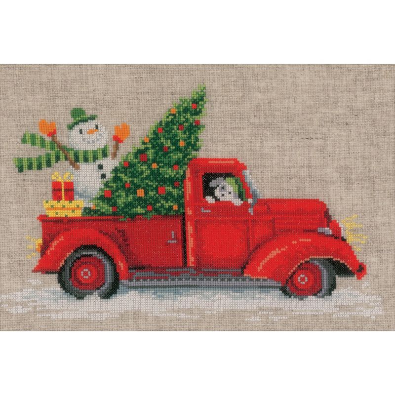 Vervaco Counted Cross Stitch Kit 13.25"X8.75"-Christmas Truck (14 Count)