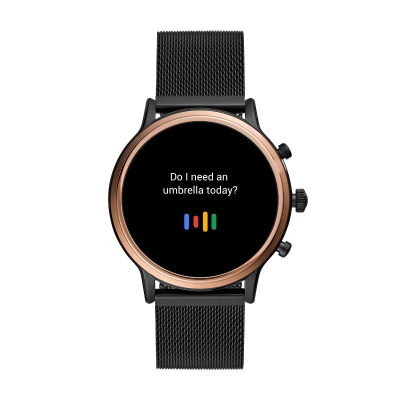 Fossil Gen 5 Smartwatch Julianna HR 44mm - Black Stainless Steel Mesh