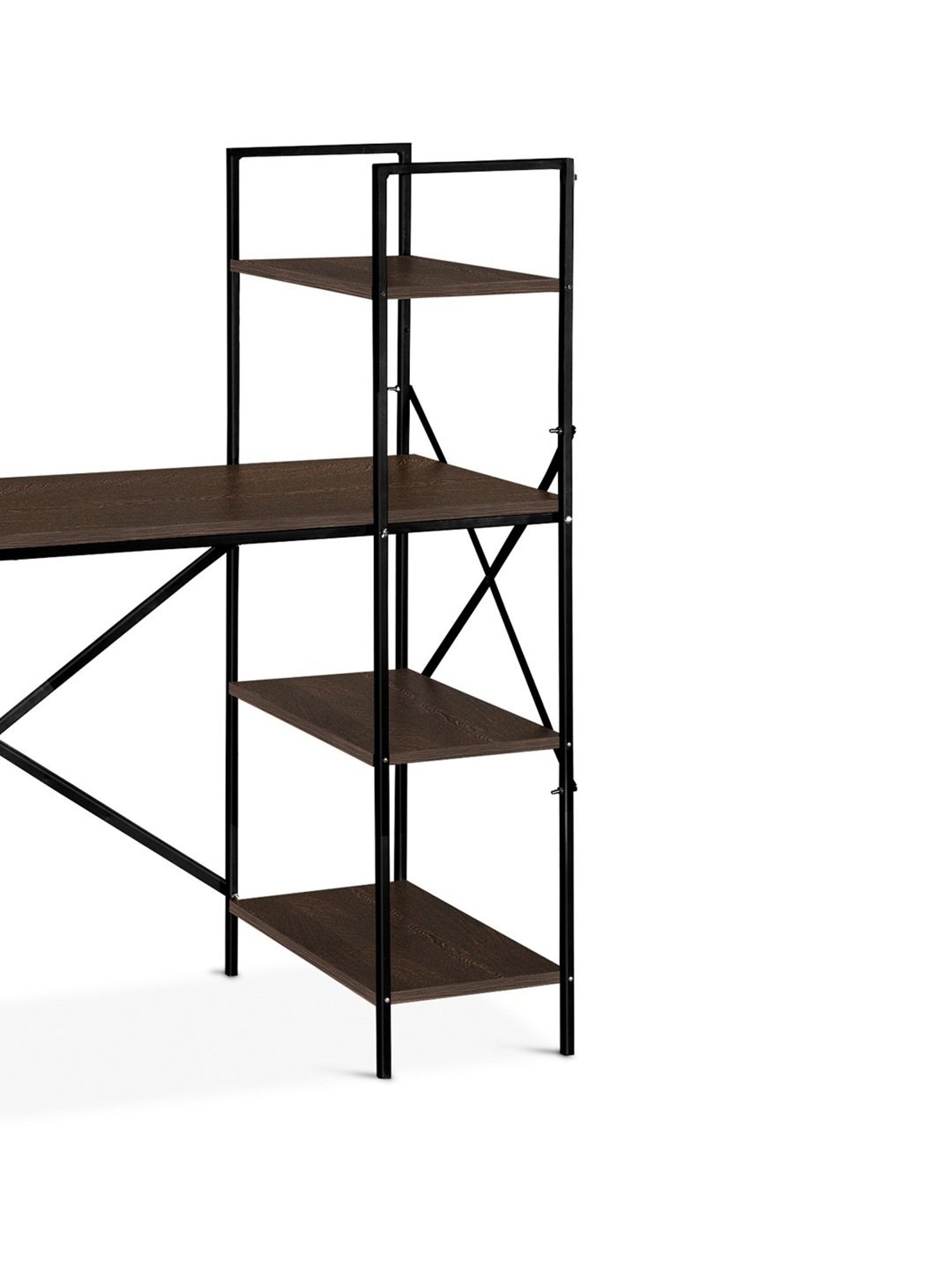 Delite Kom Victor Flowery Wenge Black Metal Free Standing Study Table