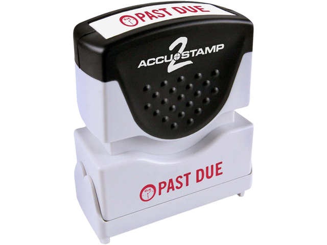 Accustamp2 035571 1 5/8 x 1/2 Red Past Due  Accustamp2 Shutter Stamp with Microban
