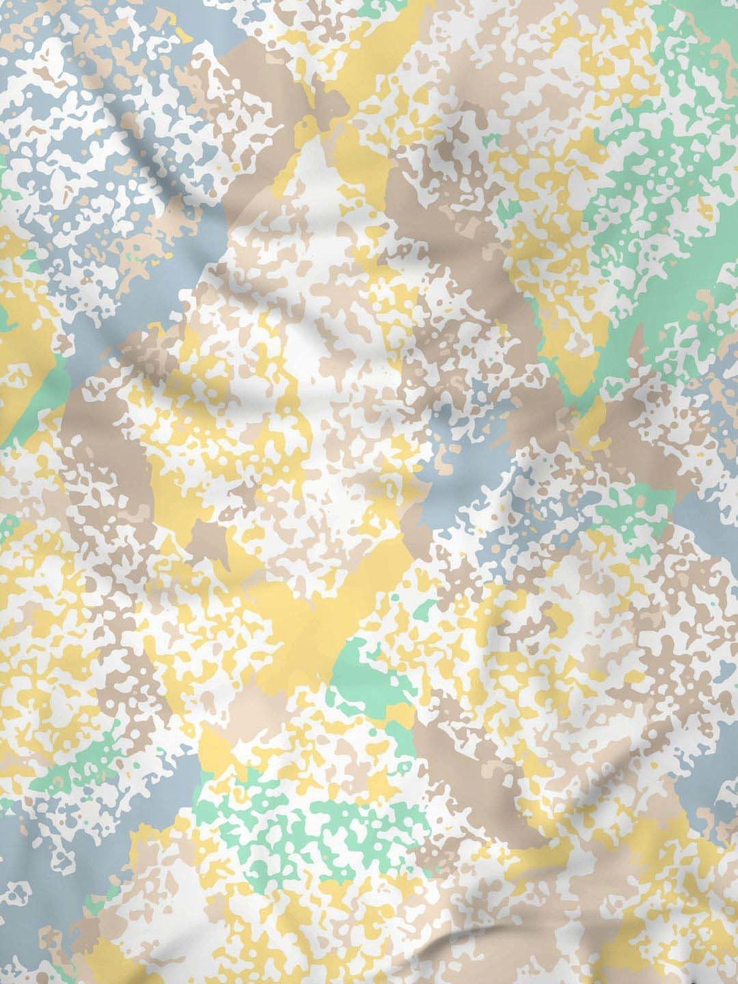 Raymond Home Jazzy Yellow & Blue 120 TC Cotton Queen Bedsheet with 2 Pillow Covers