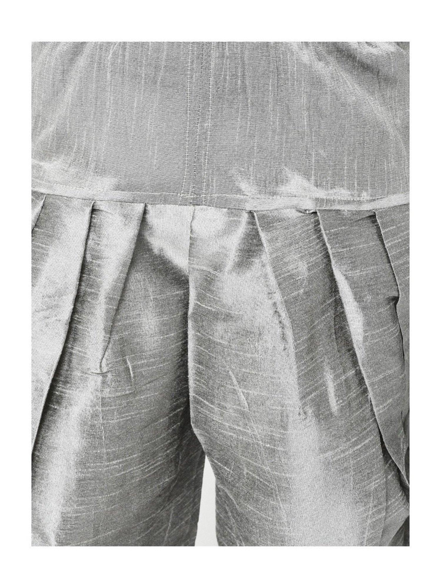 Deyann Kids Black & Grey Solid Full Sleeves Kurta with Dhoti