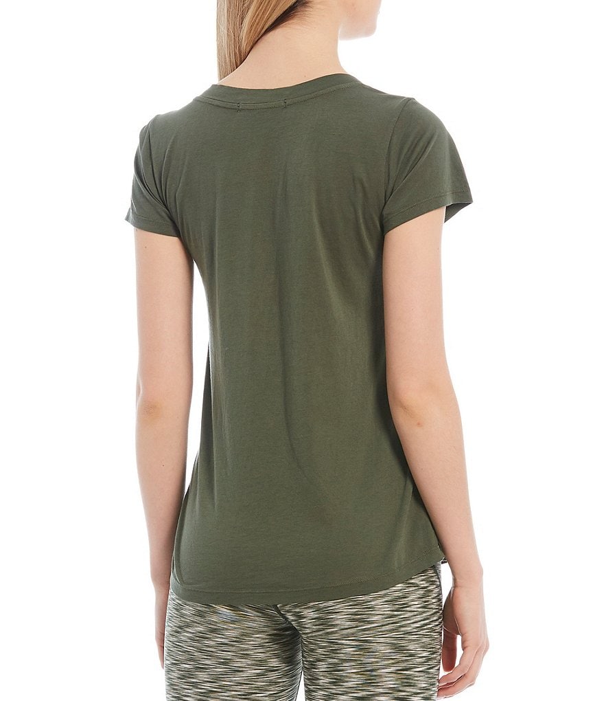 IBKUL Kimmy Print Long Sleeve Mock Neck Active Top