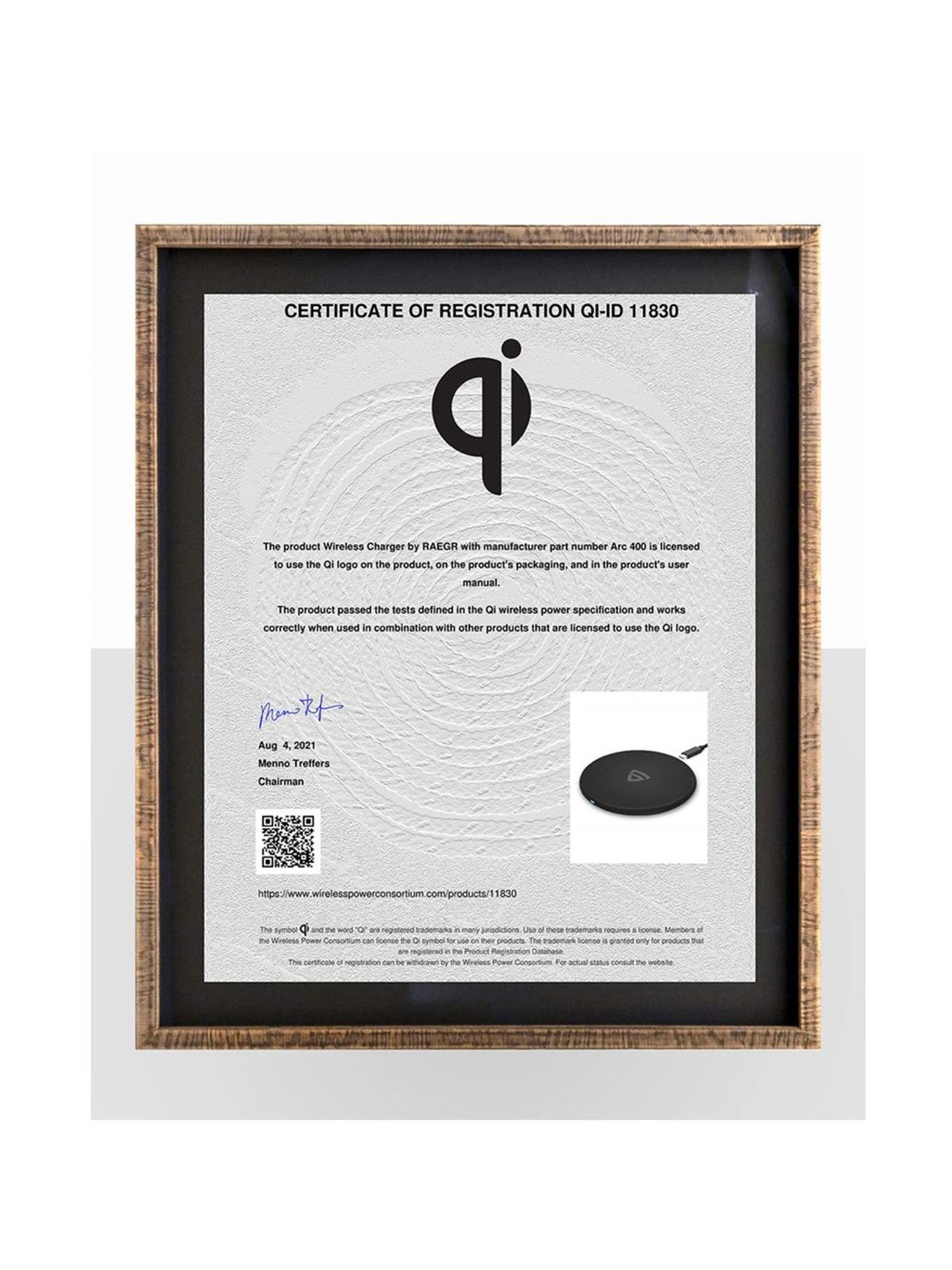 RAEGR Arc 400 Qi Certified Type-C PD 10W / 7.5W / 5W Wireless Charger / Charging Pad - (Blue)