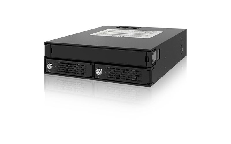 Icy Dock MB994IKO-3SB Drive Enclosure for 5.25" 6Gb/s SAS, Serial ATA/600 - Serial ATA/600 Host Interface Internal - Black - 2 x HDD Supported