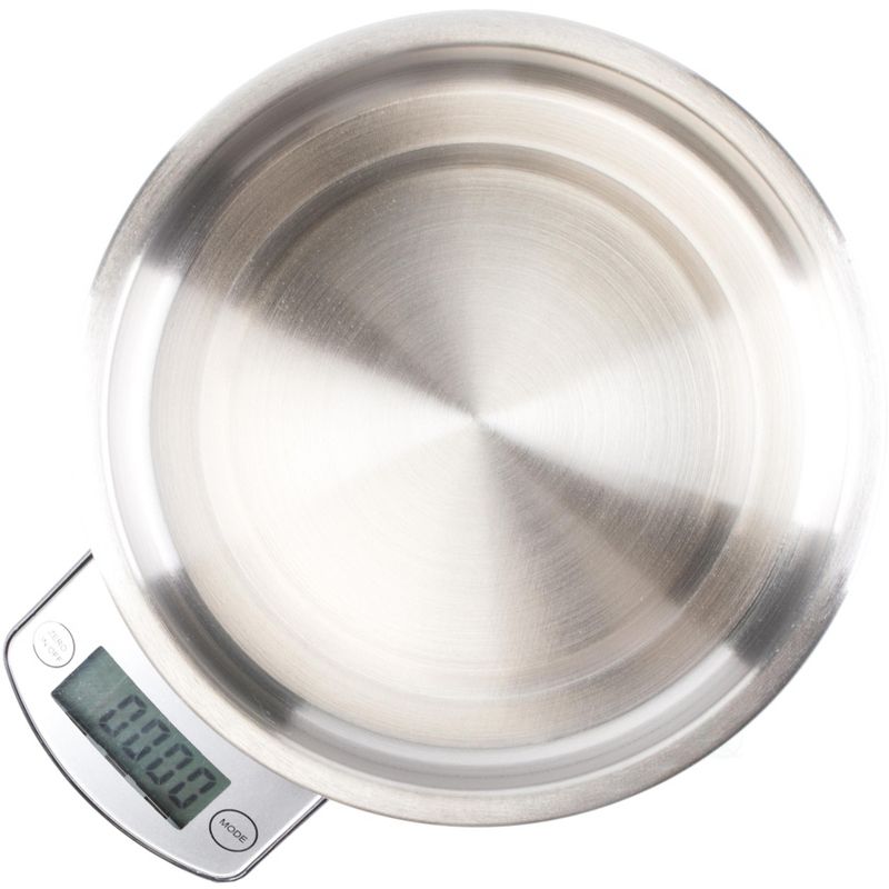 PawsMark Digital Scale Dog Feeding Bowl, Removable Washable Stainless Steel Bowl