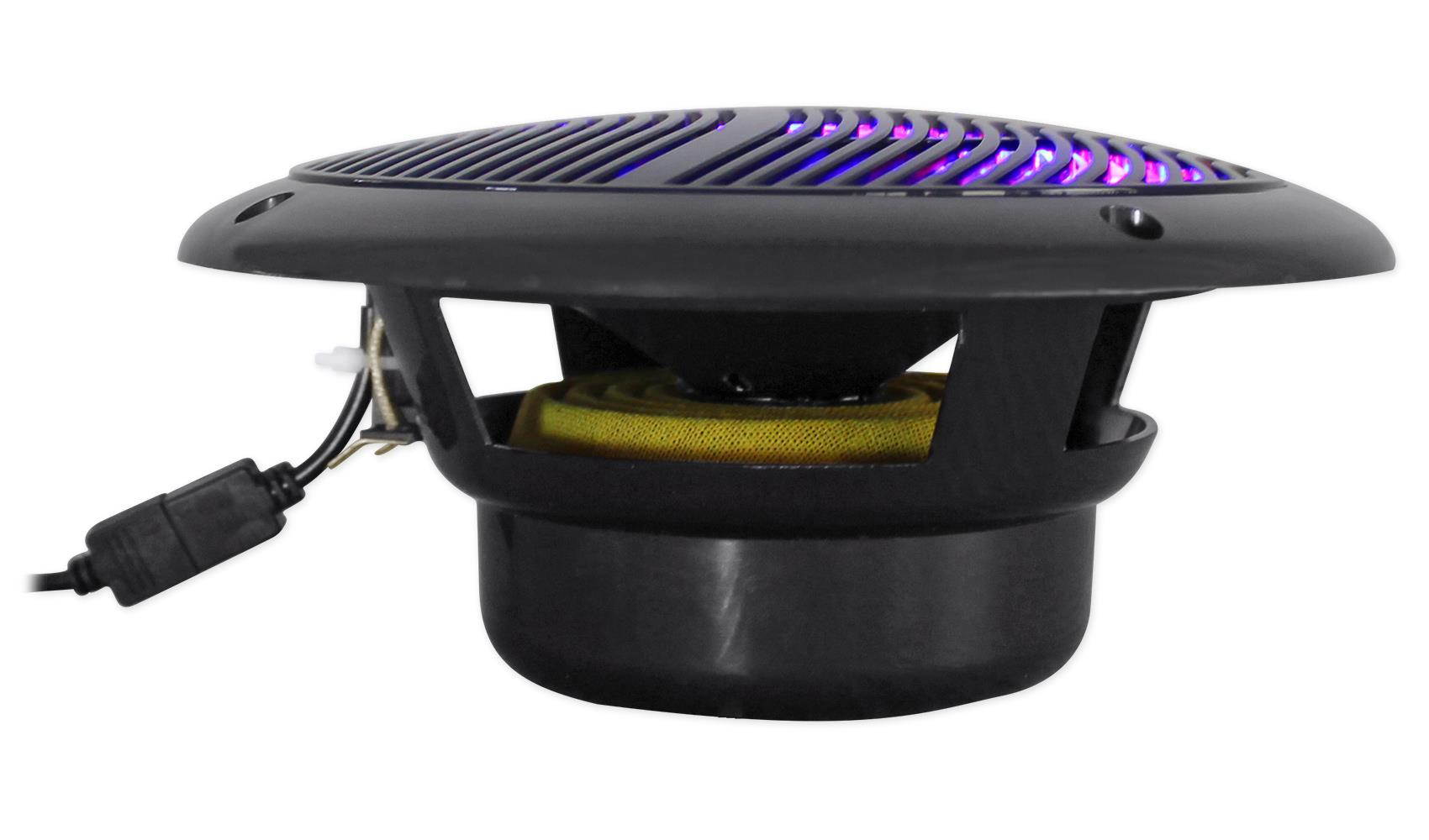 4 rockville 6.5" 600w polaris/atv/utv/rzr/cart speakers+multi color led+remote