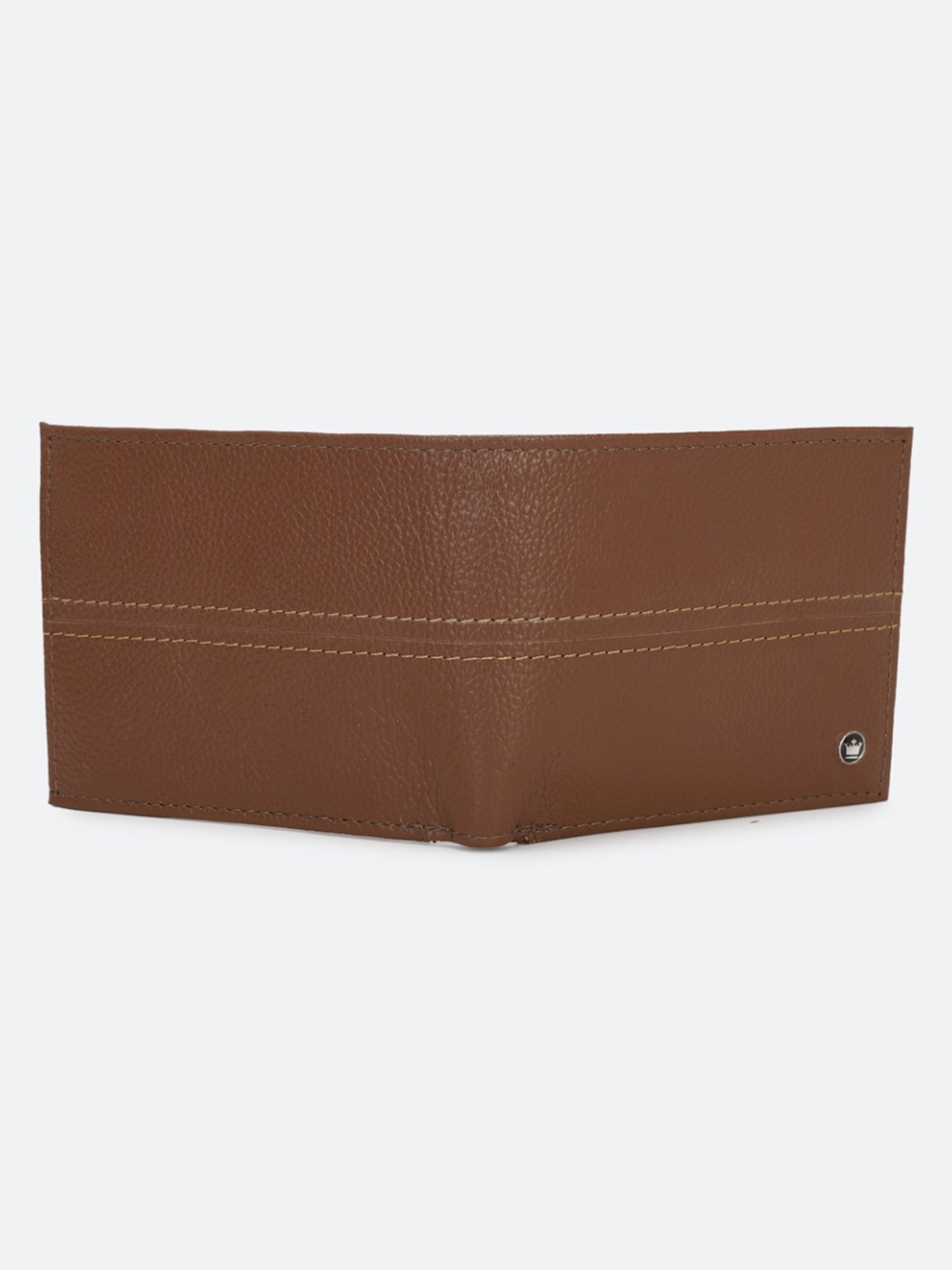 Louis Philippe Brown Leather Textured Bi-Fold Wallet
