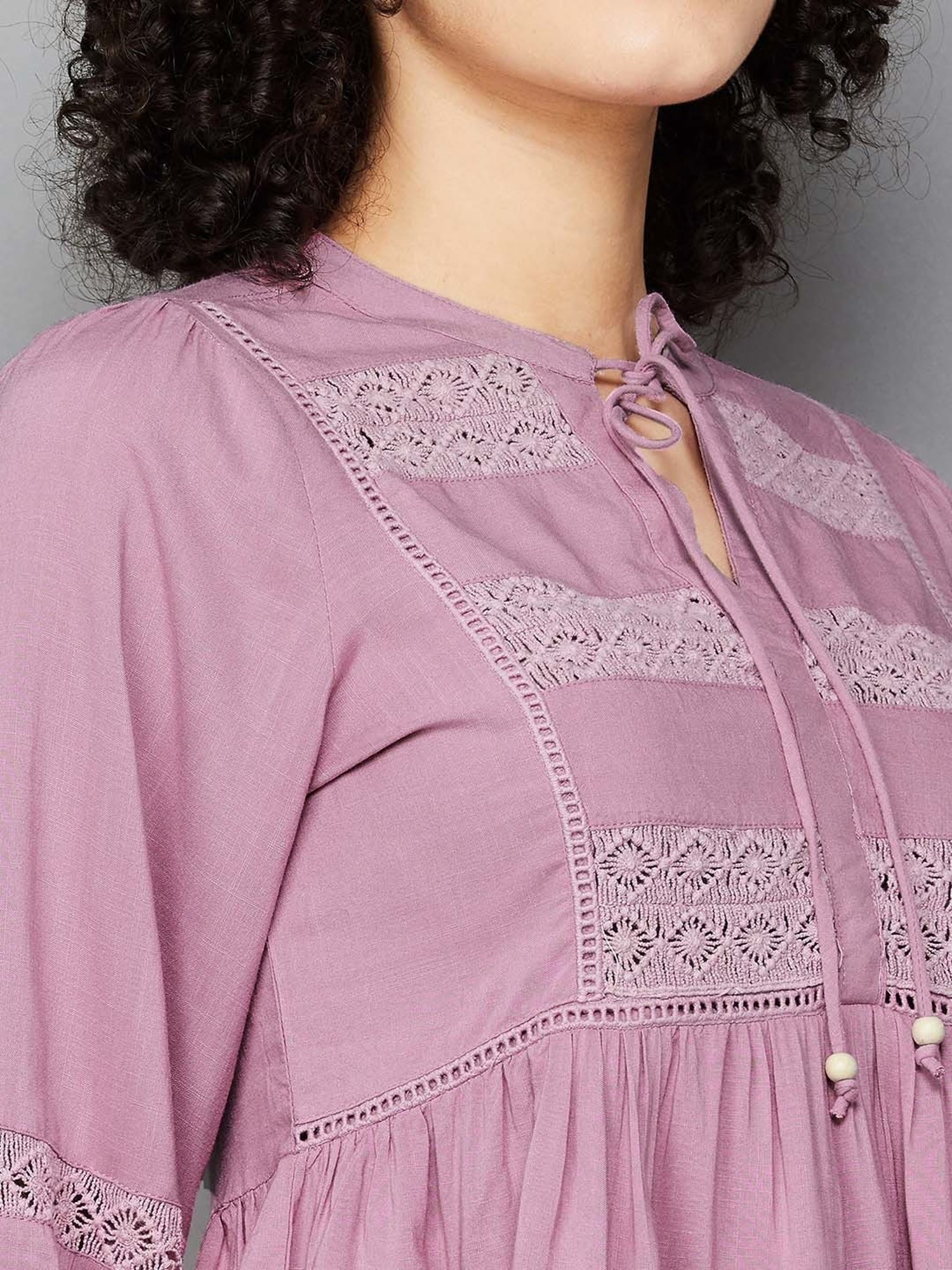 Fame Forever by Lifestyle Purple Self Pattern Top