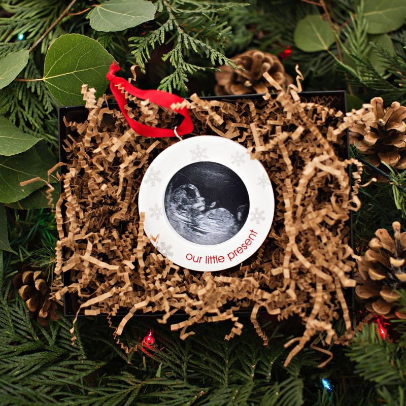 Carlton Cards 3.75" Heirloom Family and Friends Picture Frame Christmas Ornament - Green/Pink