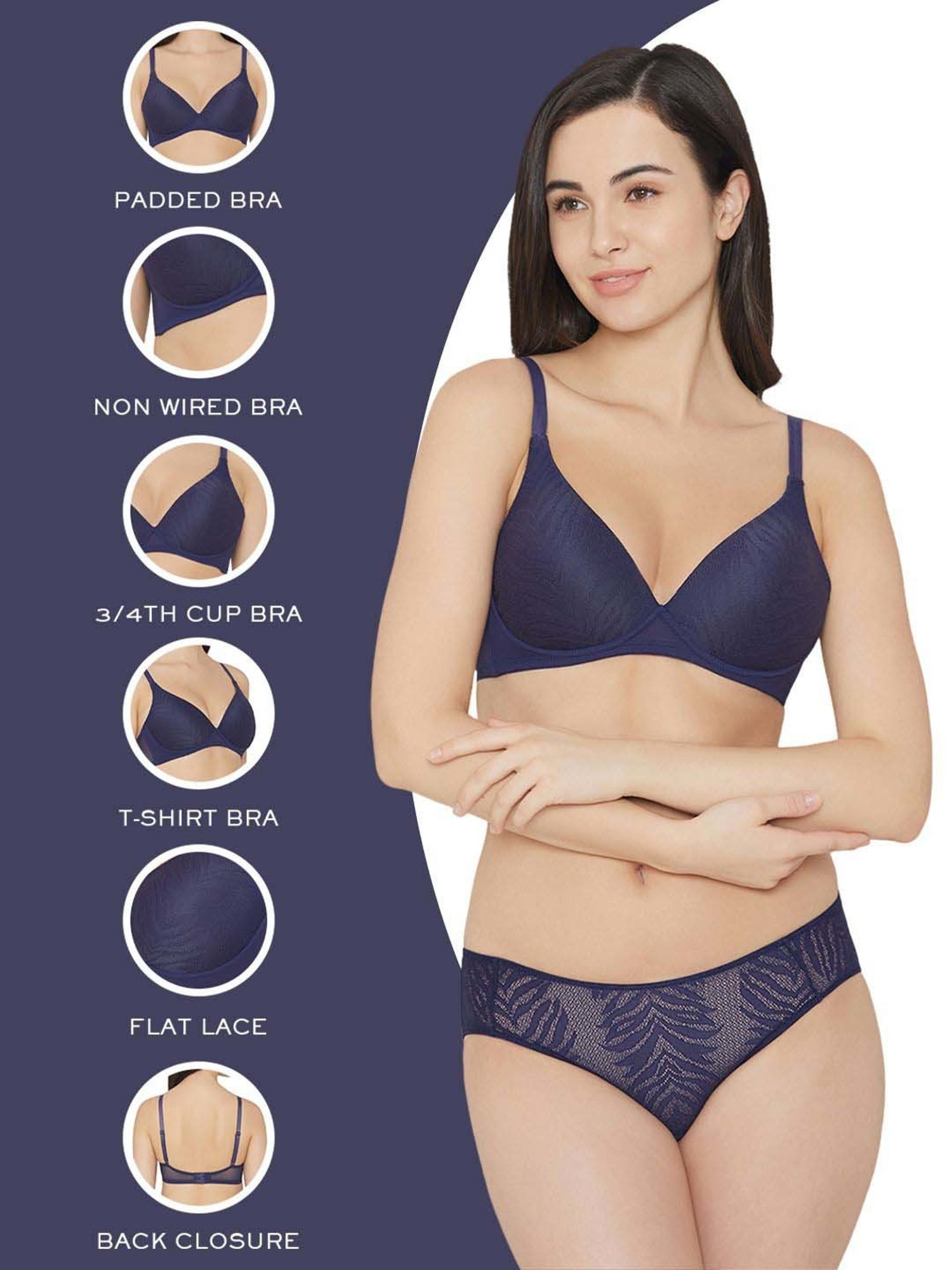 Wacoal Navy Self Pattern Everyday Bra