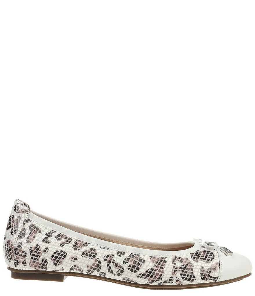 Vionic Minna Snake Embossed Leopard Print Leather Ballet Flats
