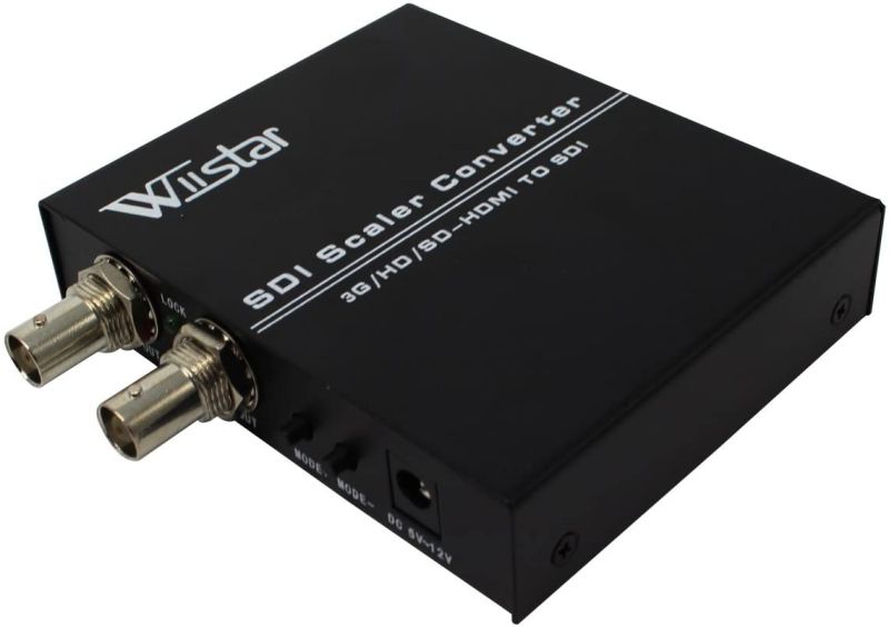 Wiistar HDMI to SDI Converter 3G HD SD-HDMI to SDI with Dual SDI Output Support Upscaler to 1080P for Monitors Home Theater