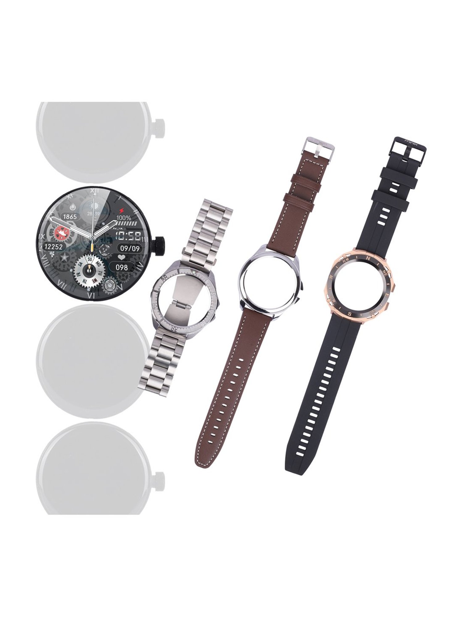 Minix Bond 1.32 inch Bluetooth Calling Smartwatch with 3 Interchangeable Watch Case & Strap (Black)