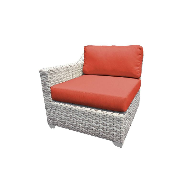 Fairmont 6pc Patio Sectional Seating Set with Cushions - Tangerine - TK Classics